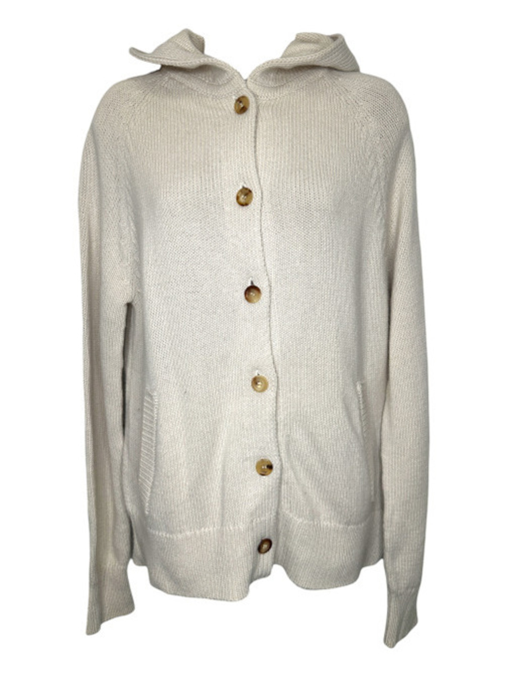 The Row Hooded Knit Cardigan in Cream
